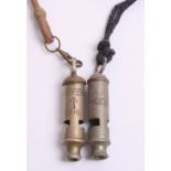 Great War 1916 Dated Officers Trench Whistle by J Hudson & Co 244 Barr Street Birmingham. Complete