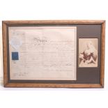 Queen Victoria Signed Commission Document, the document has original inked Queen Victoria
