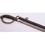 Imperial German Bavarian Officers Sword complete with its original black painted scabbard. The sword