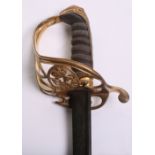 George IV 1822 Pattern Infantry Officer's Sword, pipe back blade 31" etched with crowned ciphers,