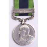 Edward VII Indian General Service Medal with single clasp North West Frontier 1908, awarded to “