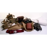 An Assortment of British Military Equipment including gas mask in original carry bag, relic