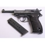 Deactivated WW2 German P38 Pistol retaining much of the original blued finish. Nicely waffen ampt