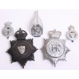 Portsmouth City Police Badges, Kings crown black star helmet plate, Queens crown chrome star