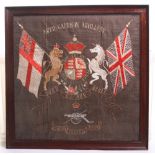 Post 1902 Royal Garrison Artillery Embroidered Silk with central Royal Arms and union flags. Royal
