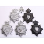 Various Obsolete West Sussex Constabulary Badges, Kings crown helmet plate, black star, chrome