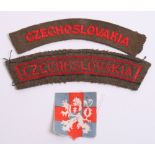 WW2 Czech Independent Armoured Brigade Group Formation Sign, printed example accompanied by two