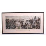 Battle of El Tab 1884 Framed Coloured Print, showing Sudanese warriors attacking British forces