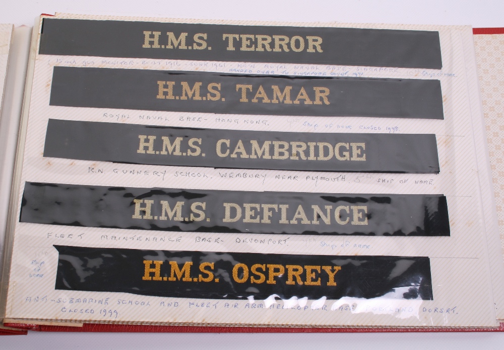 Selection of Royal Navy Cap Tallies including HMS LION, HMS NELSON, HMS LEVIATHAN (full stop after - Image 3 of 3