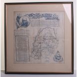 Boer War Souvenir Handkerchief “The Absent Minded Beggar", having printed song sheet music, image of