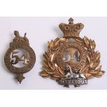 Victorian Shako Plate 54th (West Norfolk) Regiment of Foot 1869-78, with two lug fittings on the