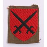 WW2 British 115th Independent Infantry Formation Sign being a woven example. Good overall