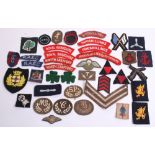Selection of British Cloth Insignia including 2x embroidered 3rd Infantry division formation