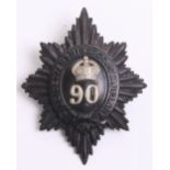 Leicestershire Constabulary Helmet Plate, black star, white metal kings crown no ‘90' in centre,