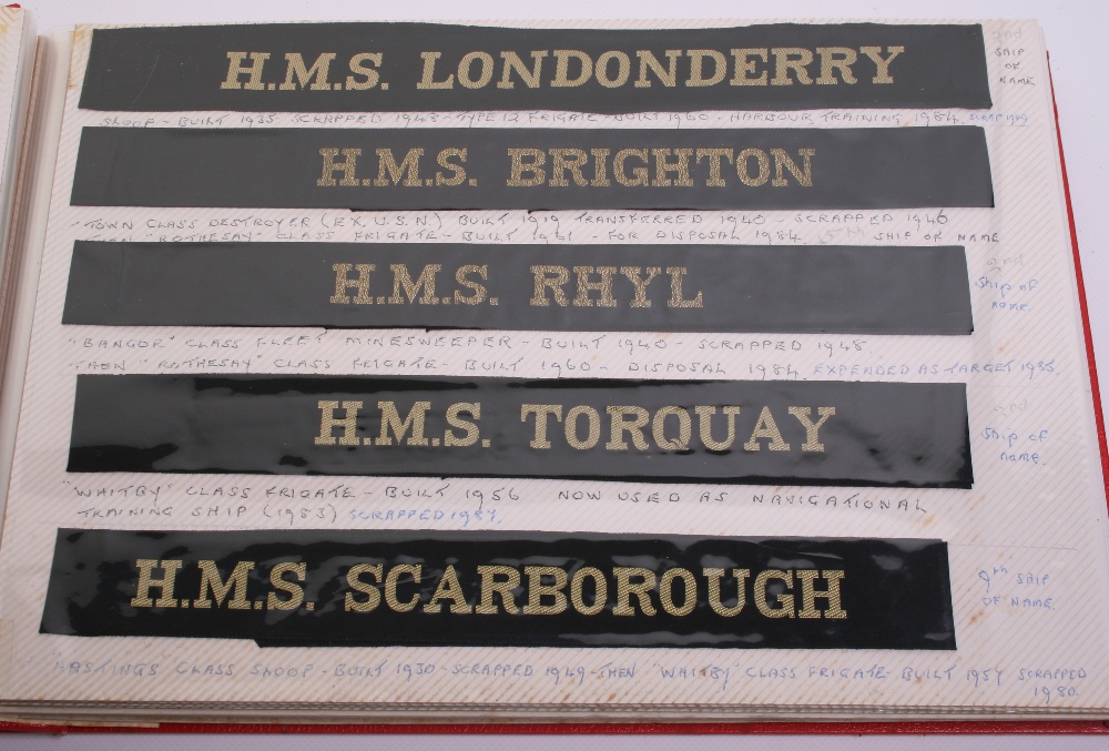 Selection of Royal Navy Cap Tallies including HM SUBMARINE, HM MINESWEEPER (WW2 period with full - Image 3 of 3