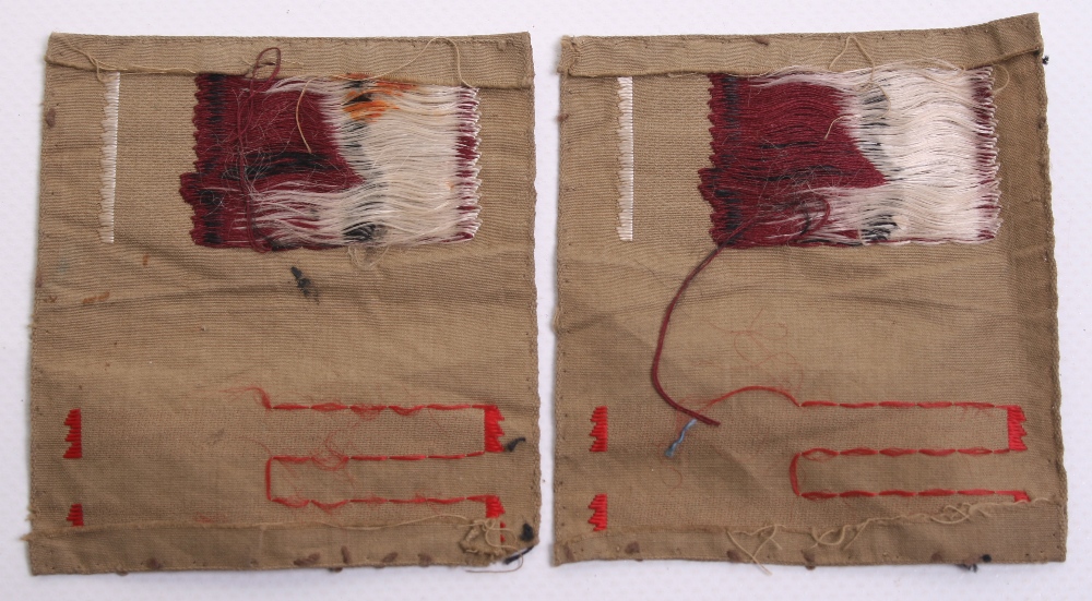 Scarce Pair of North Staffordshire Regiment Combination Formation Signs, being silk woven maroon, - Image 2 of 2