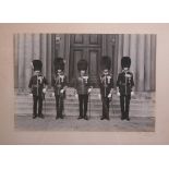 Framed Photograph of Colonels of the Five Guards Regiments circa 1930's all in full dress uniforms
