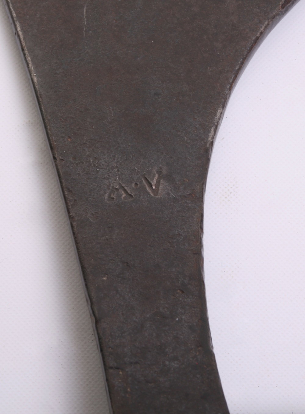 Large Axe of ‘Headsman' Type, heavy blade 15" with 8.75" cutting edge, deeply stamped A.V, - Image 2 of 2