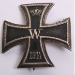 Imperial German Iron Cross 1st Class, slightly convex style. Complete with its pin and catch