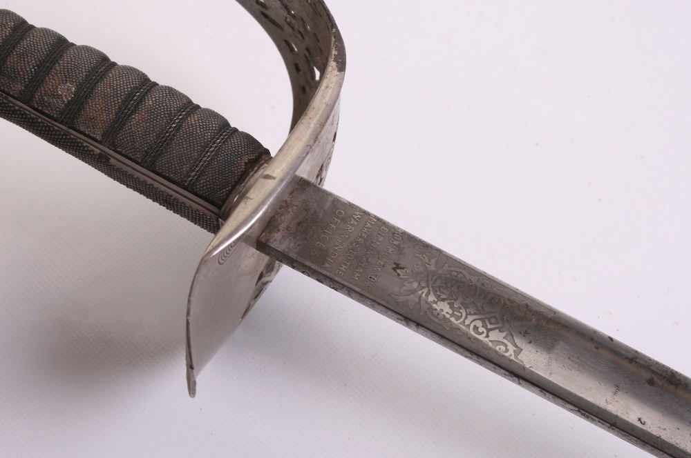 British George V 1897 Pattern Officers Sword complete with its original brown leather field - Image 4 of 6