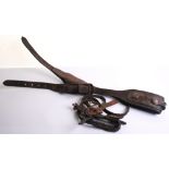 Boer War Period Leather Horse Reins of platted leather with metal fittings to the end. Accompanied