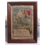 Great War Belgium Framed Medal Group consisting of Belgium 1914-18 war medal and Civil Merit