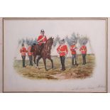 Watercolour Painting of 46th Middlesex Regiment by Richard Simkin showing officers and enlisted