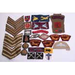 Selection of British Cloth Insignia including facing pair of post 1945 South Stafford glider