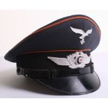 Luftwaffe Signals Section NCO's Peaked Cap complete with its matching aluminium eagle and cockade