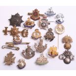 Selection of Sweetheart Brooches and Lapel Badges consisting of bronze The Hertfordshire Regiment