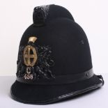 City of London Police Cox Comb Helmet, circa 1970 – 1980, Cork helmet, gold detailing on badge,