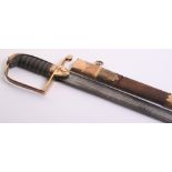 Georgian Royal Navy Warrant Officers Sword Circa 1825 complete with the remains of the original