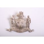 Tynemouth Borough Police Helmet Plate, Small coat of Arms, silver complete with two lug fittings