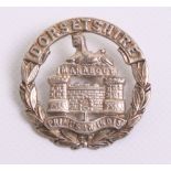 Dorsetshire Regiment Pagri Badge, of fine quality two piece construction. Appears to be silver but