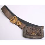 Victorian Royal Artillery Officers Dress Pouch and Cross Strap, pouch is complete with the gilt