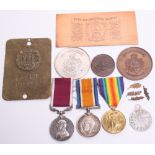 Selection of Medals Dorset Regiment Interest consisting of Great War medal pair awarded to “18611