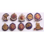 Selection of Old Comrades & Regimental Association Lapel Badges consisting of gilt and enamel