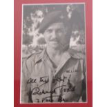 Signed Photograph of British Airborne Officer and Actor Richard Todd (1919-2009), the signature is