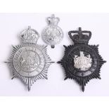 Salford City Police Badges, Kings Crown helmet plate, chrome star, with coat of arms centre,