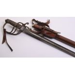 George V Royal Artillery 1821 Pattern Officers Sword complete with its original brown leather