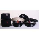 Five Police Hats, Two French Police Kepi's, Devon & Cornwall constabulary, Surrey Police and Greater