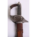 British Edward VII 1897 Pattern N.C.O's Sword, polished blade 32.5", regulation hilt and leather