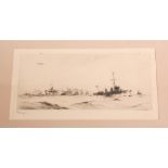 Two Naval Scene Frank H Mason Etchings (1875-1965), titled Sailing the Convoy and The Disperse. Both