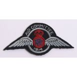 Royal Flying Corps / Royal Air Force Aid Committee Cloth Insignia being dark navy blue backing