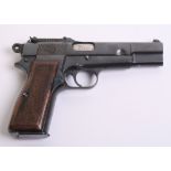 Deactivated WW2 German Browning High Power Pistol in very good overall condition with much of the