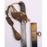 British 1827 Pattern Royal Naval Warrant Officer's Sword, Blade 31.5" etched with royal arms and