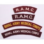 Rare Airborne Issue Royal Army Medical Corps Cloth Shoulder Title, yellow lettering on maroon