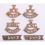 Wessex Territorial Brass Shoulder Titles including T ASC WESSEX with three lug fixings on reverse,