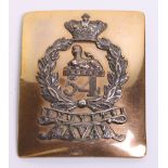 Scarce Officers Shoulder Belt Plate 54th (West Norfolk) Regiment of Foot 1826-55, gilt rectangular