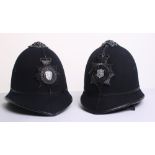 Two Rose Top Cork Police Helmets, Queens crown Merthyrtydfil Borough Police and Queens crown Gwynedd